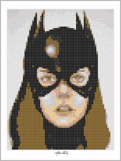 Batgirl, Art of Bricks, Brickart, Kunst mit Lego Steinen