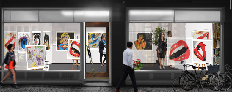 Roter Mund, rote Lippen, schöne Zähne, Zahnkunst, Zahnarzt, Pop Art, Comic Art, Art of Bricks, Brickart, Kunst mit Lego Steinen, Legokunstwerk, Legokunst, Lego Art, Legoart, Legokunst, Bilder aus Legosteinen